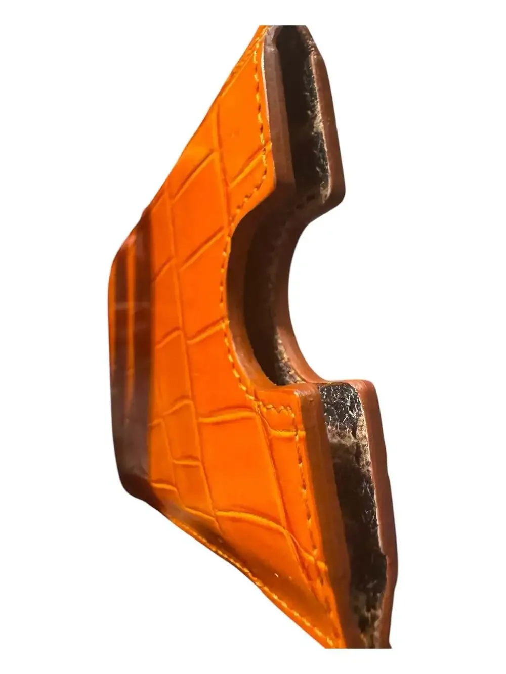 Dolce & Gabbana Orange Crocodile Embossed Leather Smartphone Sleeve Case